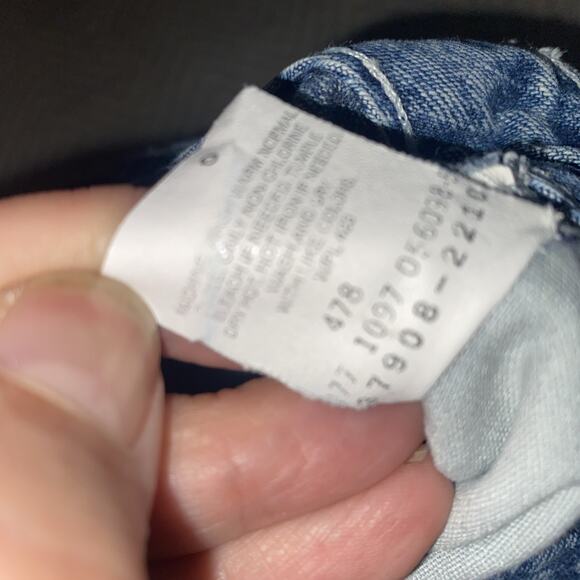 Vintage Levi's L2 Denim Shorts JRS 13 Carpenter Blue 90's Made USA - Picture 7 of 9